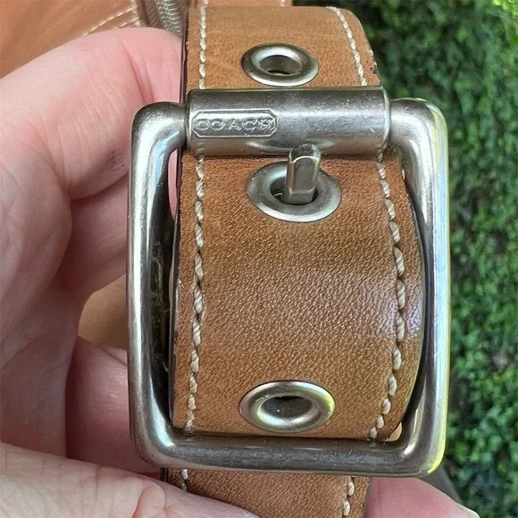 COACH Vintage Y2K British Tan Ergo Hobo Shoulder Bag Silver Hardware AUTHENTIC